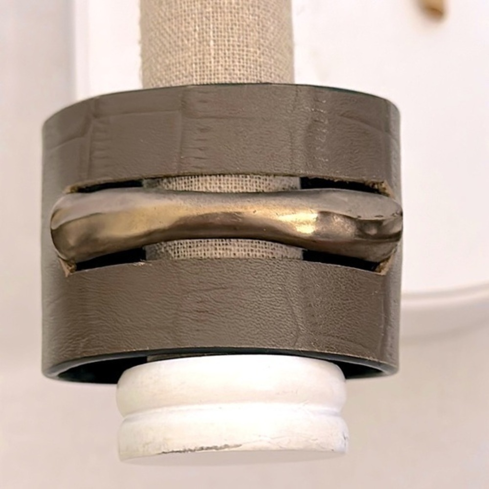 Etsy Brown and Gold crocodile Leather like Bracelet EUC